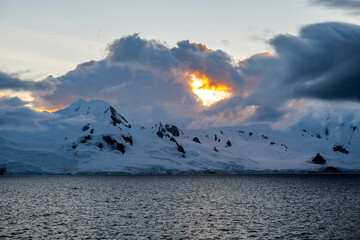 Beautiful Sunset of Antarctica with different shades of colors © Anil S Matta