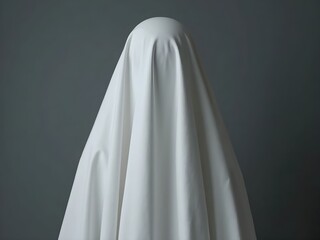A Whimsical, Translucent Ghost with a Playful Expression, Floating in a Misty Background, Evoking a Spooky Yet Fun Atmosphere