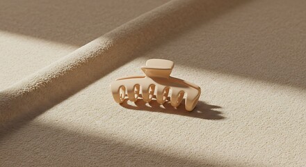 Elegant Beige Hair Claw Clip (Jedai) Minimalist Hair Accessory