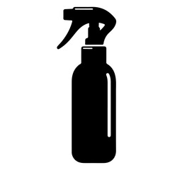 Black Spray Bottle Icon, Vector Illustration, Simple Design
