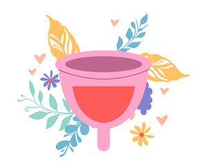 Women's hygiene products tools isolated set. Vector flat graphic design illustration
