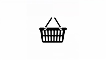 Minimalist monochrome shopping basket icon