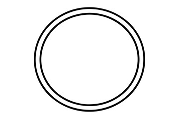 Black Double Circle Outline Icon Graphic vector