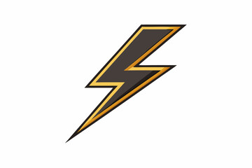 Bold Black and Gold Stylized Lightning Bolt Silhouette