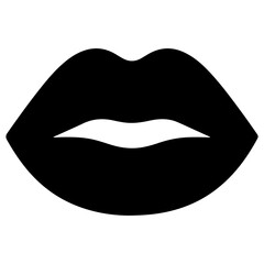 Black Lips Illustration, Vector Graphic, Bold Style