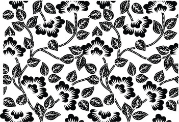 The black and white floral motif is very inspiring for Indonesian batik motifs.