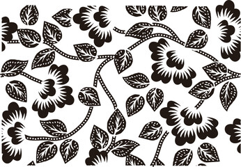 The black and white floral motif is very inspiring for Indonesian batik motifs.