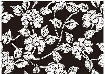 The black and white floral motif is very inspiring for Indonesian batik motifs.