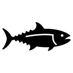 Obraz premium Black Tuna Fish Silhouette Vector Illustration