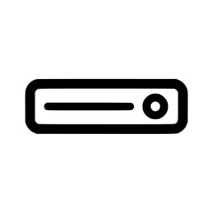 Obraz premium A simple, minimalist illustration of a rectangular device with a line and a circle.