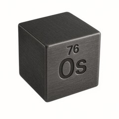 Metallic cube for Osmium with atomic number 76