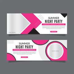 Summer party horizontal banners