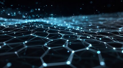 Abstract Technology Background with Polygonal Tech Shapes

