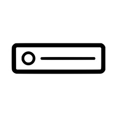 Simple black and white icon representing a horizontal bar with a circle.