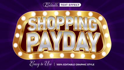 shopping payday editable text effect, lettering typography font style
