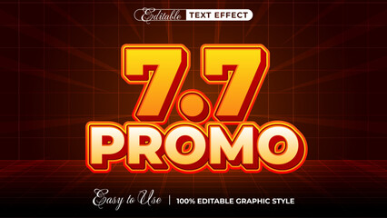 7.7 promo editable text effect, lettering typography font style