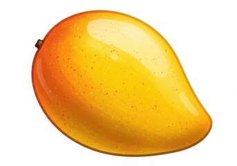 Ripe yellow mango fruit isolated on white background