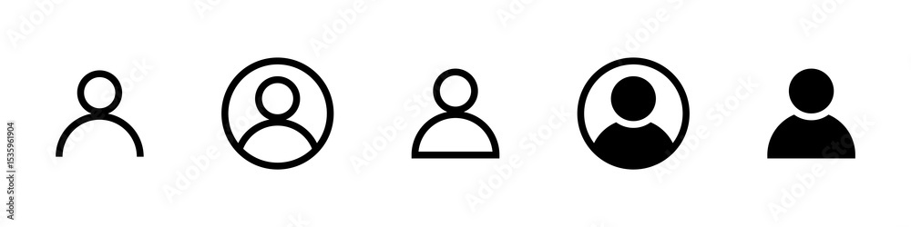 Poster user profile icon set. profile avatar icon vector, user account profile black circle in flat style ,