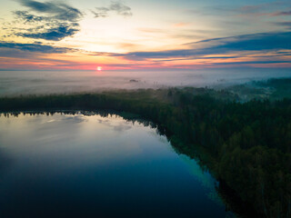 sunrise over the lake