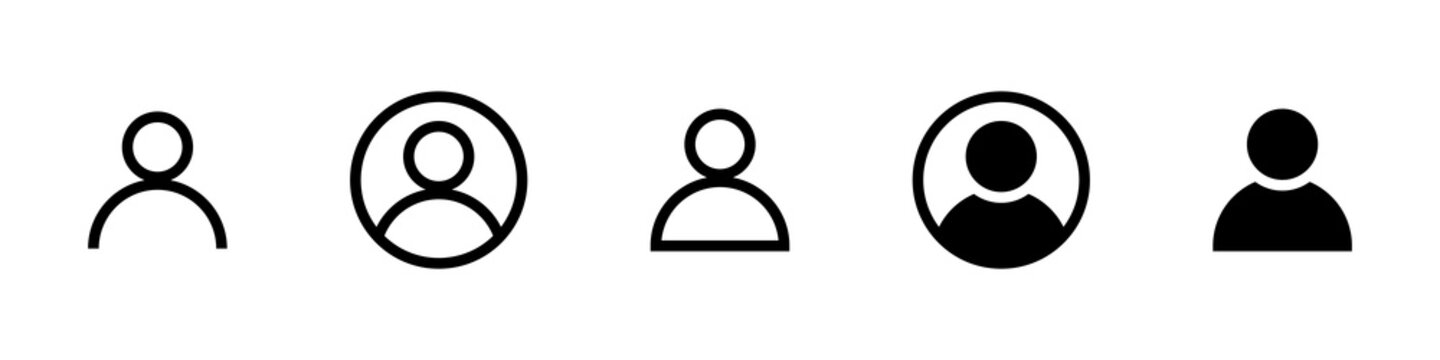 User profile icon set. profile avatar icon vector, User account profile black circle in flat style , social media profile photo icon symbol