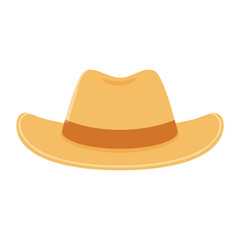 Fototapeta premium A cowboy hat is depicted with yellow and brown color, embodying the spirit of the American West