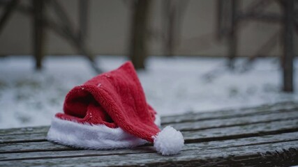 Snowflakes Melting on Santa Hat Fabric.
 - Powered by Adobe