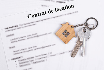 Rental, Tenancy or Residential Lease Contrat de location agreement contract in French. Short and long term rentals in France, housing searching crisis, and rising prices.
