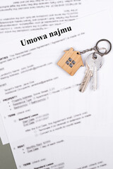 Rental, Tenancy or Residential Lease Umowa najmu agreement contract in Polish. Short and long term rentals in Poland, housing searching crisis, and rising prices.