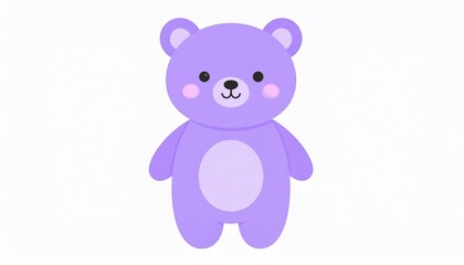 Cute purple cartoon bear illustration - works well for marketing materials