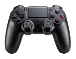 Modern Wireless Gamepad with Glowing Buttons, Isolated on Transparent Background