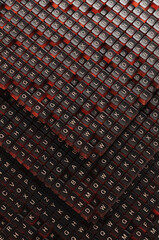 Full frame of brown glass keyboard keys. 3d rendering illustration