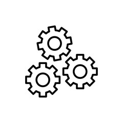 Vector line icon related to cogwheel. Perfect Line. Editable Stroke.