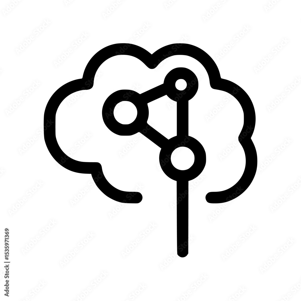 Poster abstract brain graphic depicting interconnected nodes, symbolizing neural networks or cognitive proc