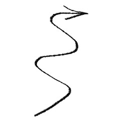 Black grunge hand drawn arrow isolated on white. Vector arrow grunge illustration.