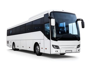 White coach bus isolated on white