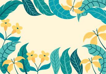 abstract flower backgrounds Tropical Floral Frame