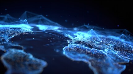 Abstract Digital World Map with Global Network Connections.

