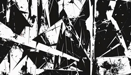 Fototapeta premium Abstract monochrome geometric splatter pattern - great for design inspiration