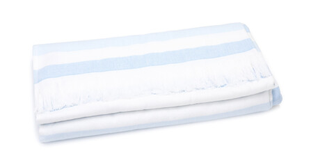 One striped beach towel isolated on white