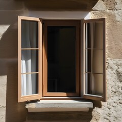 old window with shutters