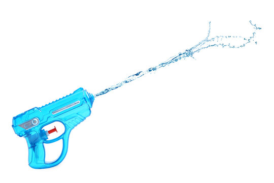 Water gun with jet on white background - Powered by Adobe