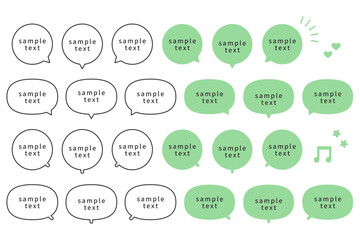 漫画やSNSで使える吹き出し素材セット