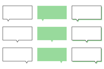 長方形のシンプルな吹き出し素材セット