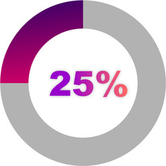 Data Visualization 25% Percentage Circle Chart Graphic