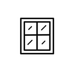 Window icon, sign and symbol icon. Minimalist vector line art. Hand drawn illustration for icon interface, banner, layout, social media post, flyer and mobile apps.