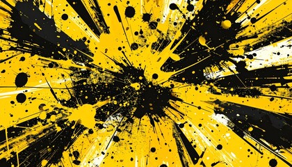 Yellow and black paint splatter effect - ideal for website backgrounds