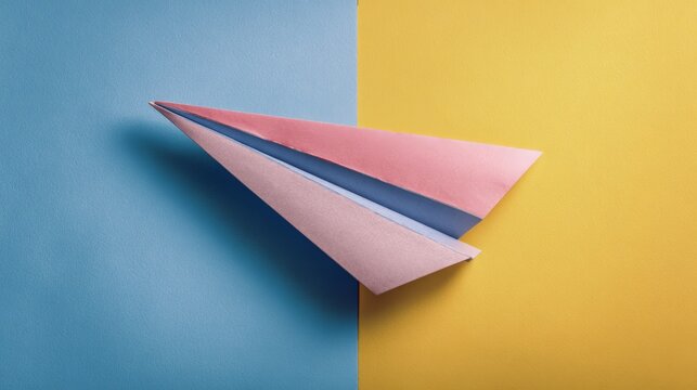 Paper airplane. Premium minimal design concept