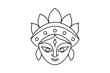 Obraz premium Continuous line art drawing of goddess durga
