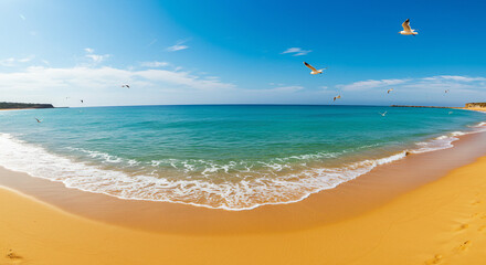 tropical beach with palm tree