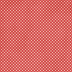 Seamless red gingham-style pattern with small white diamond motifs. Classic vintage textile background ideal for fabric, kitchen decor, wrapping paper, crafts, and packaging design.